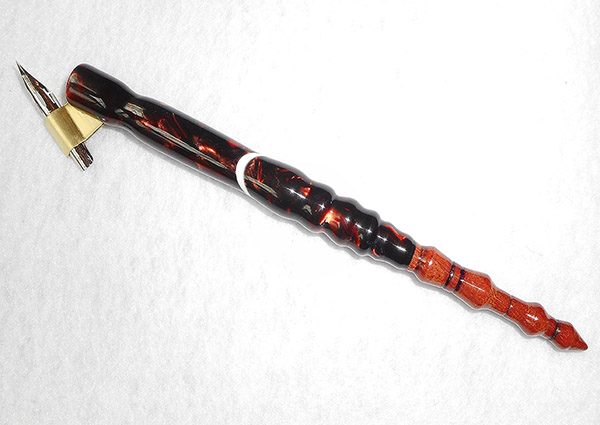 Oblique Calligraphy Pen, Hand Turned Wood Dip Pen (One Pen)